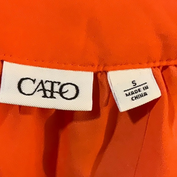 NWT Cato Orange Flutter Sleeve Top -Size Small - Picture 7 of 11